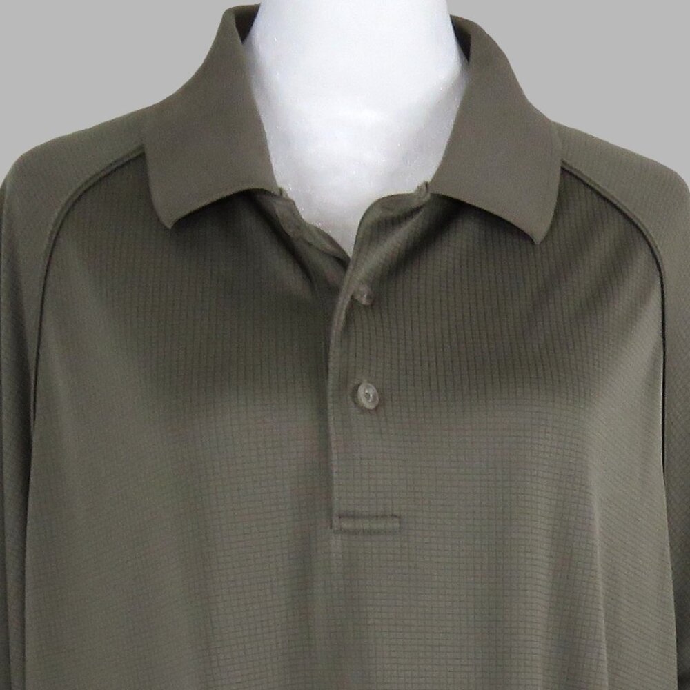 Slazenger Men's Green Long-Sleeve 1/4-Button Pullover Polo Shirt Size XL (C2091)